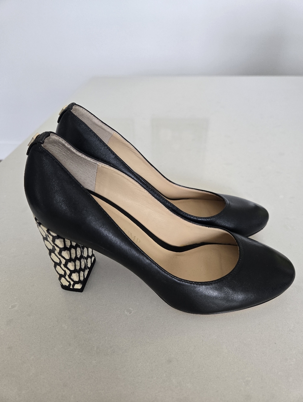 Ivanka Trump "Itfilipas' Classic Black Leather Pumps w/ Block Heel Womens 6M
